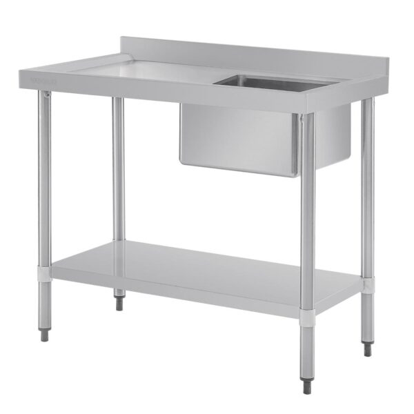 Vogue Single Bowl Sink L/H Drainer - 1000mm (90mm Drain) - Image 3