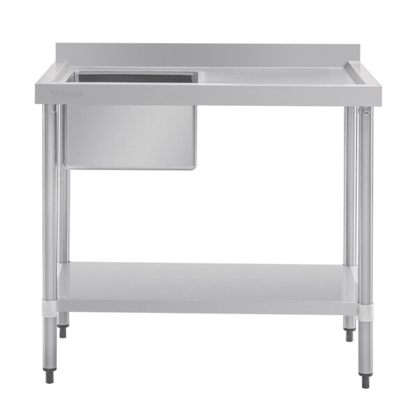 Vogue Single Bowl Sink R/H Drainer - 1000mm (90mm Drain) - Image 2