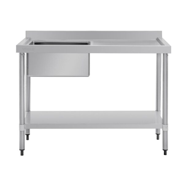 Vogue Single Bowl Sink R/H Drainer - 1200mm (90mm Drain) - Image 2