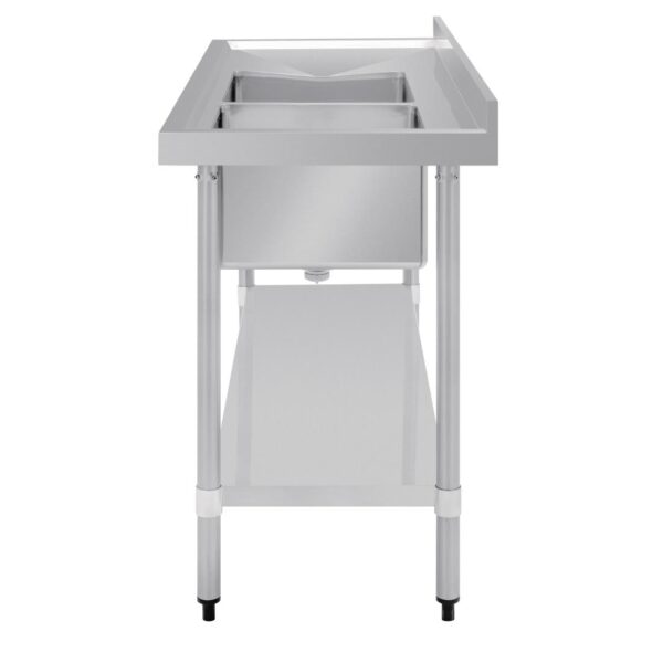 Vogue Double Bowl Sink L/H Drainer - 1500mm (90mm Drain) - Image 6