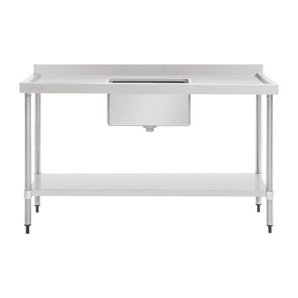Vogue Single Bowl Sink Double Drainer - 1500mm (90mm Drain) - Image 2