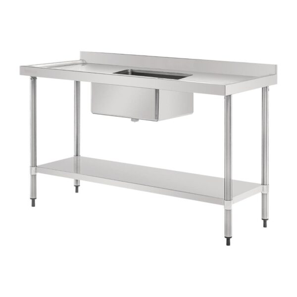 Vogue Single Bowl Sink Double Drainer - 1500mm (90mm Drain) - Image 3