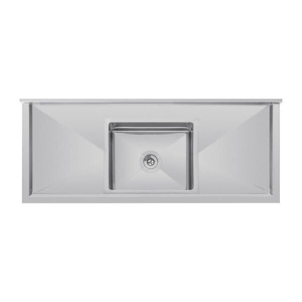 Vogue Single Bowl Sink Double Drainer - 1500mm (90mm Drain) - Image 4