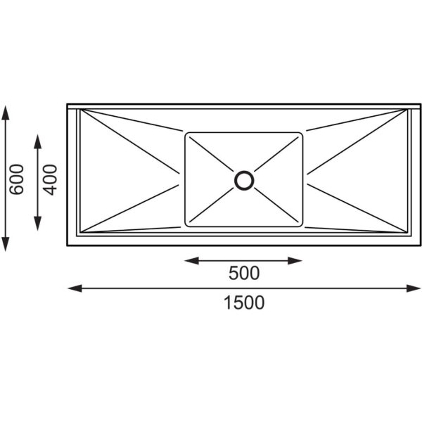 Vogue Single Bowl Sink Double Drainer - 1500mm (90mm Drain) - Image 8