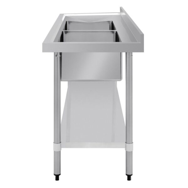 Vogue Double Bowl Sink L/H Drainer - 1800mm (90mm Drain) - Image 7