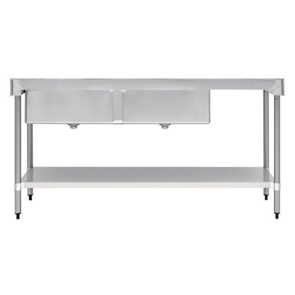 Vogue Double Bowl Sink L/H Drainer - 1800mm (90mm Drain) - Image 8