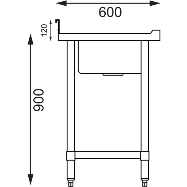 Vogue Double Bowl Sink Double Drainer - 2400mm (90mm Drain) - Image 7
