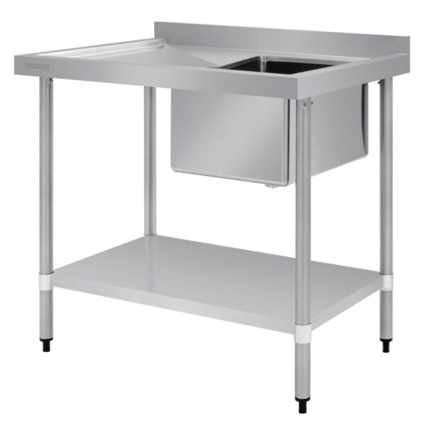 Vogue Single Bowl Sink L/H Drainer - 1000mm x 700mm (90mm Drain) - Image 5