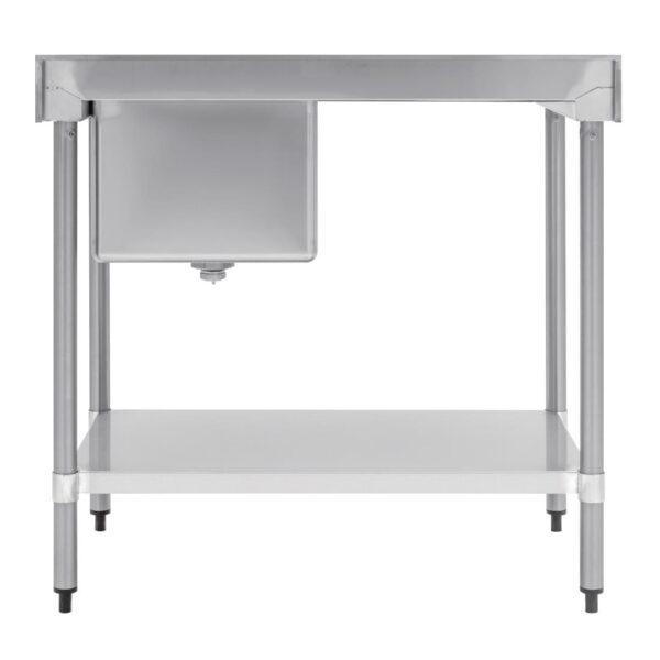 Vogue Single Bowl Sink L/H Drainer - 1000mm x 700mm (90mm Drain) - Image 8