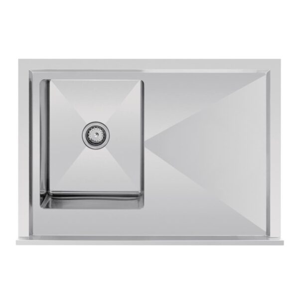 Vogue Single Bowl Sink L/H Drainer - 1000mm x 700mm (90mm Drain) - Image 9