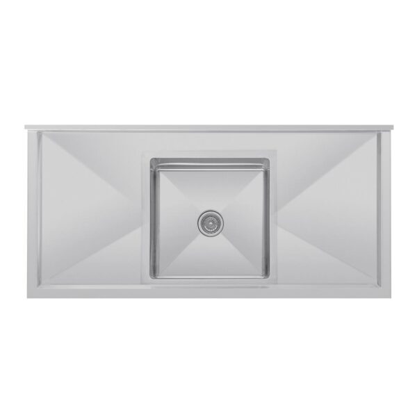 Vogue Single Bowl Sink Double Drainer - 1500mm x 700mm (90mm Drain) - Image 5