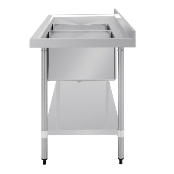 Vogue Double Bowl Sink L/H Drainer - 1800mm x 700mm (90mm Drain) - Image 7