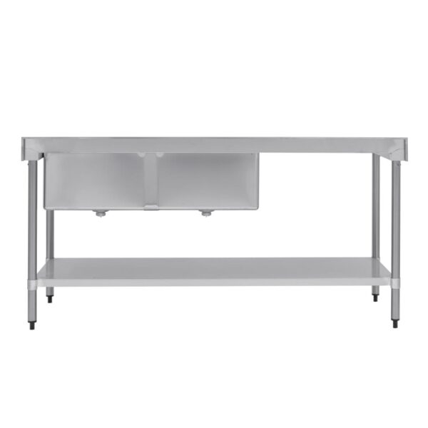 Vogue Double Bowl Sink L/H Drainer - 1800mm x 700mm (90mm Drain) - Image 8
