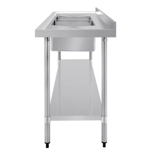Vogue Double Bowl Sink Double Drainer - 2400mm x 700mm (90mm Drain) - Image 5