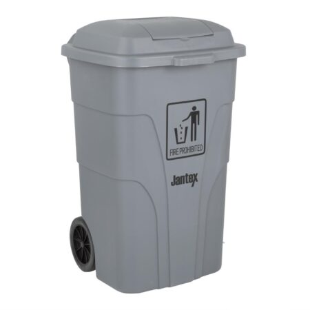 Jantex Waste Bin with Foot Pedal Lid Grey - 120Ltr