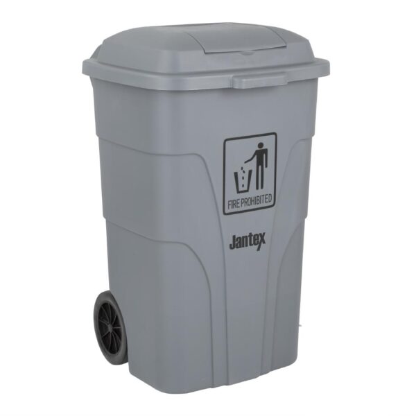 Jantex Waste Bin with Foot Pedal Lid Grey - 120Ltr