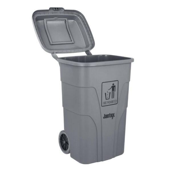 Jantex Waste Bin with Foot Pedal Lid Grey - 120Ltr - Image 2
