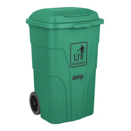 Jantex Waste Bin with Foot Pedal Lid Green - 120Ltr