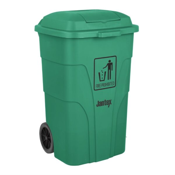 Jantex Waste Bin with Foot Pedal Lid Green - 120Ltr
