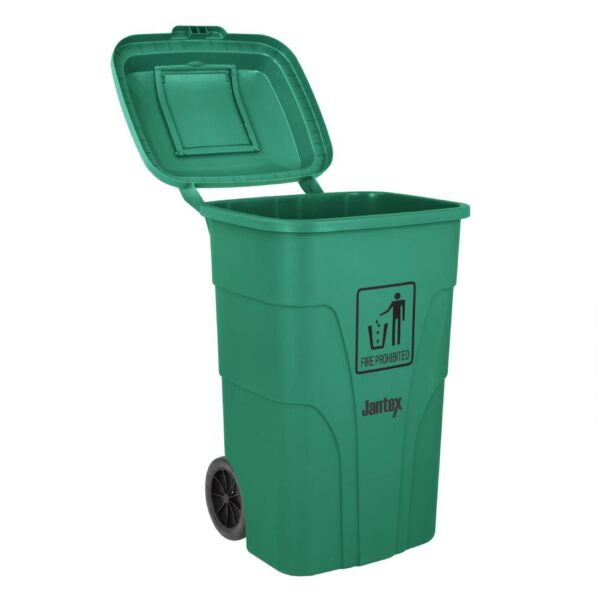 Jantex Waste Bin with Foot Pedal Lid Green - 120Ltr - Image 2