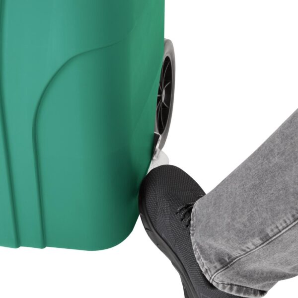 Jantex Waste Bin with Foot Pedal Lid Green - 120Ltr - Image 5