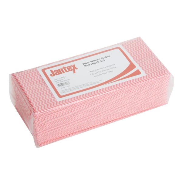 Jantex Non-Woven Cloths Red (Pack 50)