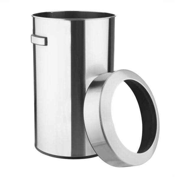 Bolero Brushed Steel Bin with Open top Lid 70ltr - Image 4