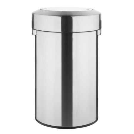 Bolero Brushed Steel Bin with Swing Lid 70ltr