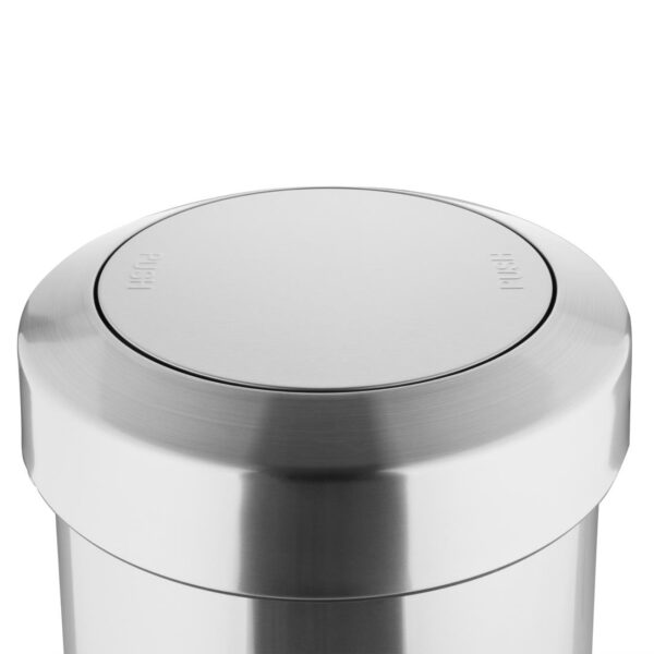 Bolero Brushed Steel Bin with Swing Lid 70ltr - Image 2