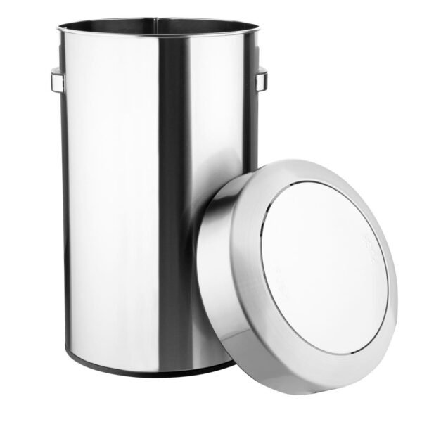 Bolero Brushed Steel Bin with Swing Lid 70ltr - Image 4