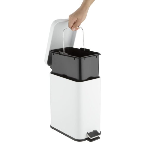 Jantex Slim Washroom Bin White 5ltr - Image 2