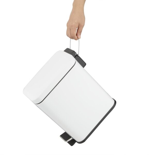 Jantex Slim Washroom Bin White 5ltr - Image 3