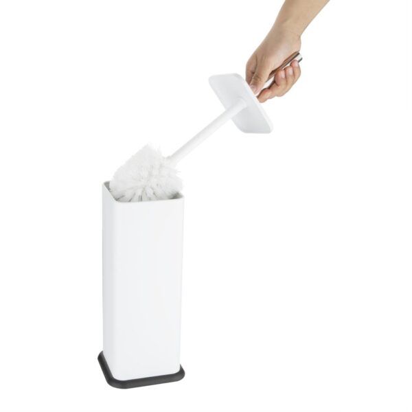 Jantex Square Toilet Brush & Holder White - Image 4
