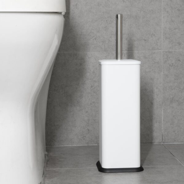 Jantex Square Toilet Brush & Holder White - Image 5