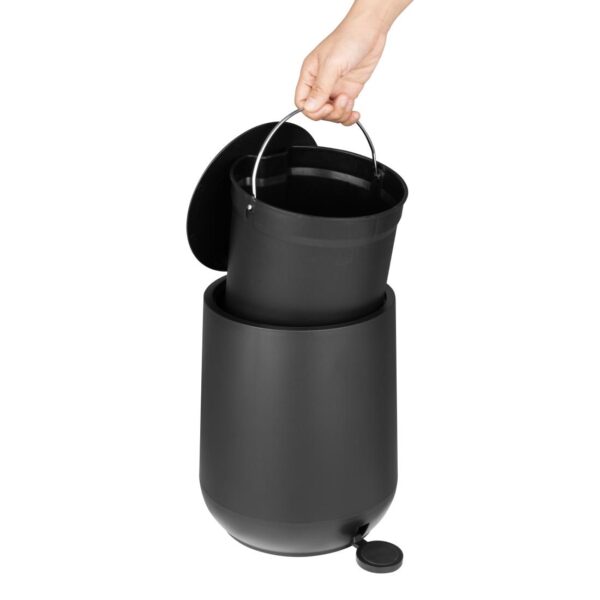Jantex Round Pedal Bin Black 5ltr - Image 3