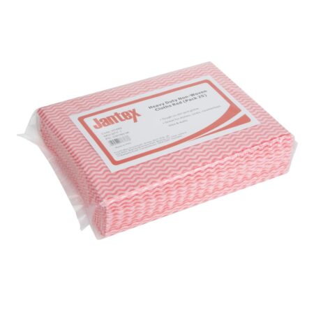 Jantex Heavy Duty Non-Woven Cloths Red (Pack 25)