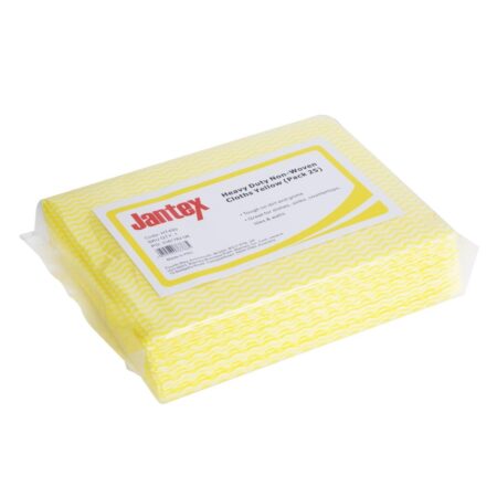 Jantex Heavy Duty Non-Woven Cloths Yellow (Pack 25)