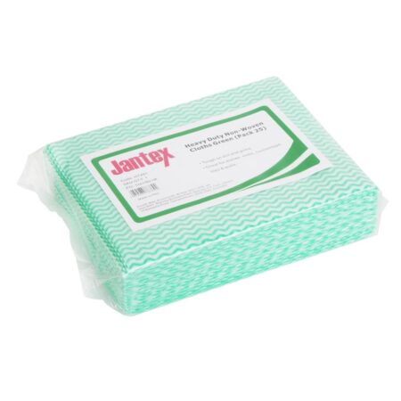 Jantex Heavy Duty Non-Woven Cloths Green (Pack 25)