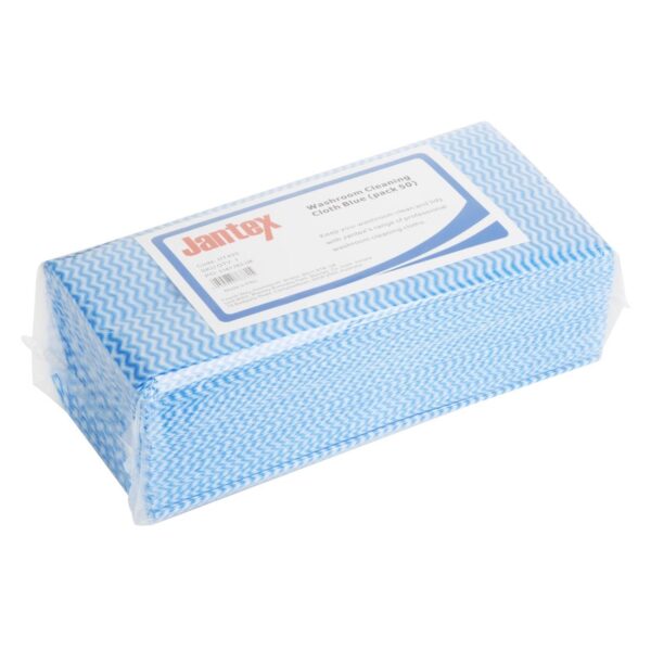 Jantex Washroom Cleaning Cloth Blue (Pack 50)