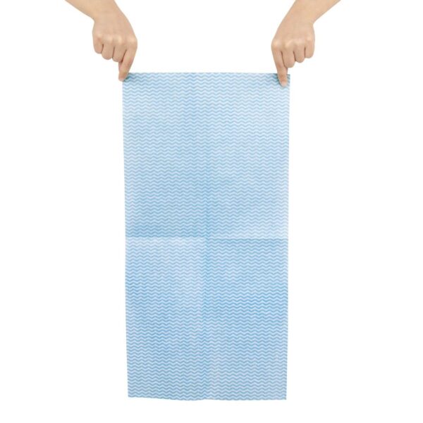 Jantex Washroom Cleaning Cloth Blue (Pack 50) - Image 3