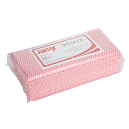 Jantex Washroom Cleaning Cloth Red (Pack 50)
