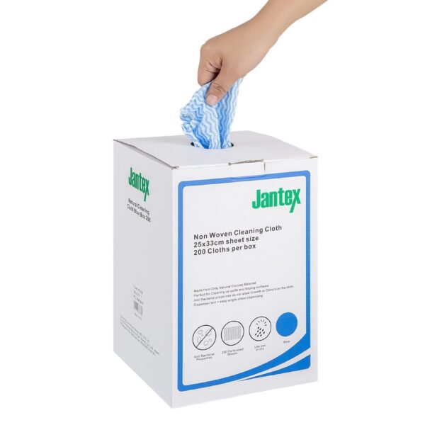 Jantex Green Natural Cleaning Cloth - Blue (Box 200) - Image 4