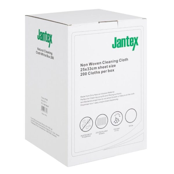 Jantex Green Natural Cleaning Cloth - White (Box 200) - Image 3
