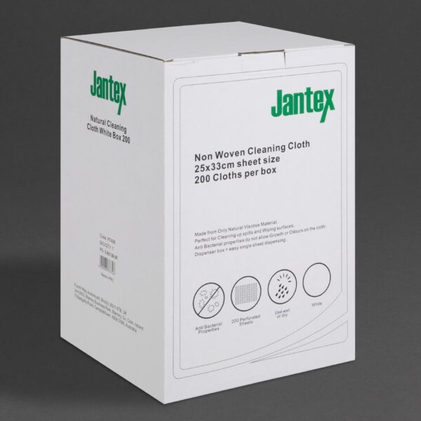 Jantex Green Natural Cleaning Cloth - White (Box 200) - Image 4