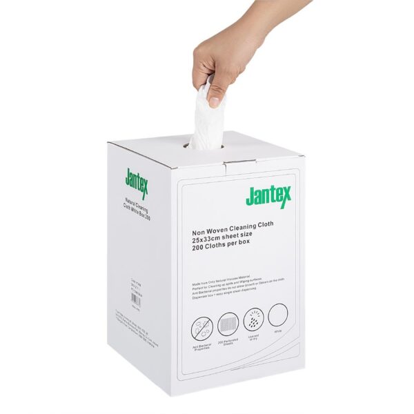 Jantex Green Natural Cleaning Cloth - White (Box 200) - Image 5