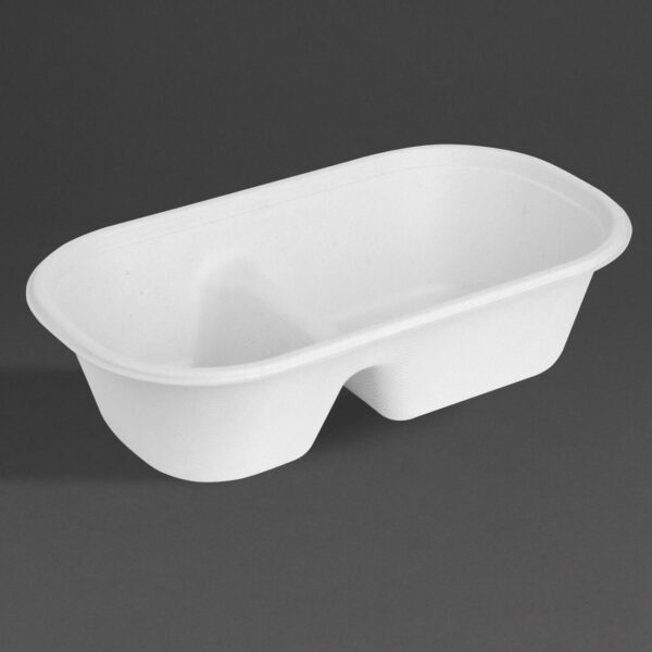 Fiesta Compostable Bagasse Oval 2-C Container - 900ml (Pack 100) - Image 2