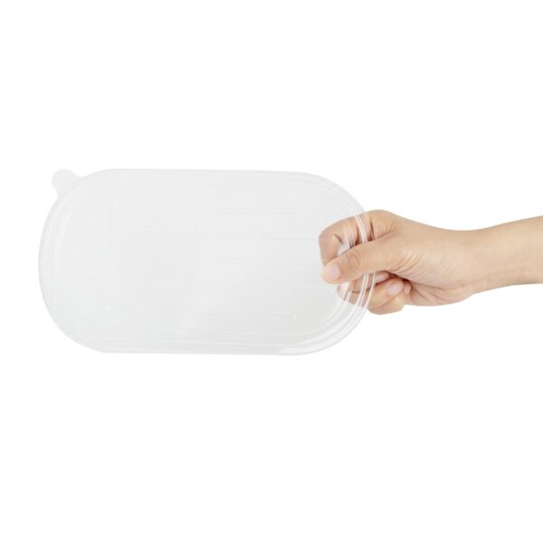 Fiesta Recyclable PET Lid for Bagasse Oval Container (Pack 100) - Image 4