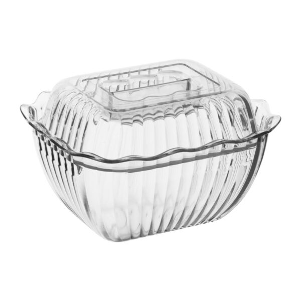 Olympia Kristallon Small Salad Crock Clear SAN - 0.75Ltr - Image 3