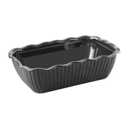 Olympia Kristallon Medium Salad Crock Black SAN - 2Ltr