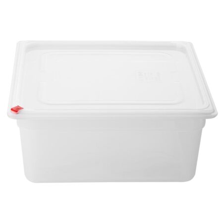Hygiplas Click PP GN Pan 2/3 with Lid & 7 colour Clips - 150mm 12Ltr (Pack 4)